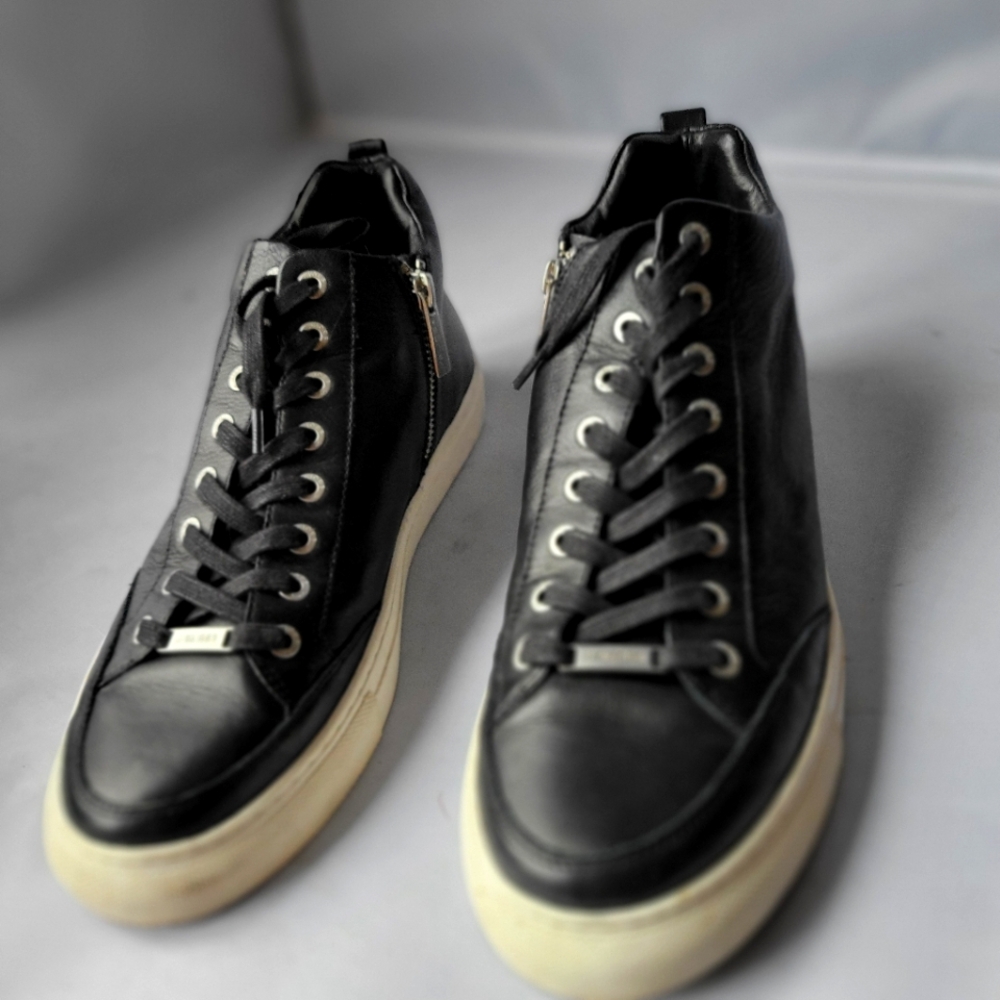 J slide Ludlow Leather women black shoes size 10M